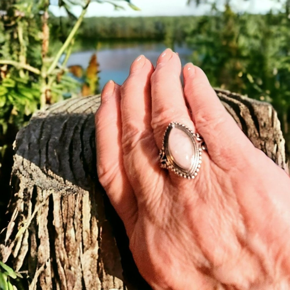 Women's Marropino Marganite Marquee Ring Size 8 Black Oxidized Silver Tone LC-02